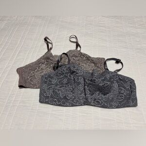 Set of 2 OLGA Lace Minimizer Bras Grey Taupe 40C